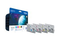 Brother LC970VALBP - Paquete de 4 - negro, amarillo, cián, magenta - original - blíster - cartucho de tinta - para Brother DCP-135C, DCP-150C