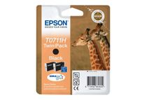 Epson T0711 Twin Pack - paquete de 2 - gran capacidad - negro - original - cartucho de tinta
