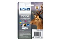 Epson T1306 Multipack - Paquete de 3 - 30.3 ml - XL - amarillo, cián, magenta - original - cartucho de tinta - para Stylus Office BX630, BX635, BX935; WorkForce WF-3010, 3520, 3530, 3540, 7015, 7515, 7525