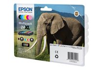 Epson 24XL Multipack - Paquete de 6 - 55.7 ml - XL - negro, amarillo, cián, magenta, magenta claro, cián claro - original - blíster - cartucho de tinta - para Expression Photo XP-55, 750, 760, 850, 860, 950, 960, 970; Expression Premium XP-750, 850