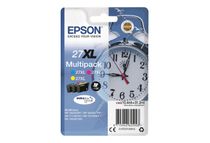 Epson 27XL Multipack - Paquete de 3 - 31.2 ml - XL - amarillo, cián, magenta - original - cartucho de tinta - para WorkForce WF-3620, WF-3640, WF-7110, WF-7210, WF-7610, WF-7620, WF-7710, WF-7715, WF-7720
