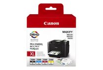Canon PGI-2500XL C/M/Y/BK - Paquete de 4 - negro, amarillo, cián, magenta - original - depósito de tinta - para MAXIFY iB4050, iB4150, MB5050, MB5150, MB5155, MB5350, MB5450, MB5455