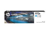 HP 973X - Alto rendimiento - cián - original - PageWide - cartucho de tinta - para PageWide Managed MFP P57750, P55250; PageWide Pro 452, 477