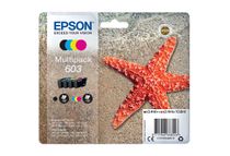 Epson 603 Multipack - Paquete de 4 - negro, amarillo, cián, magenta - original - blíster - cartucho de tinta - para Expression Home XP-2150, 2155, 3150, 3155, 4150, 4155; WorkForce WF-2820, 2840, 2845, 2870