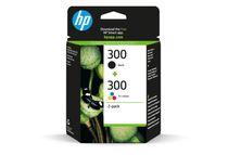 HP 300 - Paquete de 2 - negro, color (cian, magenta, amarillo) - original - cartucho de tinta - para Deskjet D1663, D1668, D2680, D5560, F2420, F4213, F4580; ENVY 100 D410, 11X D411, 120