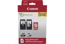 Canon PG-560/CL-561 Photo Value Pack - paquete de 2 - negro, color (cian, magenta, amarillo) - original - brillante - kit de cartucho de tinta / papel