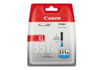 Canon CLI-551C XL - 11 ml - Alto rendimiento - cián - original - depósito de tinta - para PIXMA iP8750, iX6850, MG5550, MG5650, MG5655, MG6450, MG6650, MG7150, MG7550, MX725, MX925
