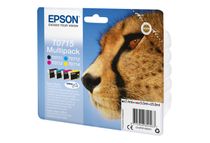Epson T0715 Multipack - Paquete de 4 - 23.9 ml - negro, amarillo, cián, magenta - original - cartucho de tinta - para Stylus DX9400, SX115, SX210, SX215, SX218, SX415, SX515, SX610; Stylus Office BX310, BX610