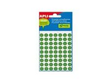APLI PAPER - Adhesivo permanente - verde - 10 mm de diámetro 315 etiqueta(s) (5 hoja(s) x 63) etiquetas redondas