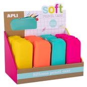 APLI Fluor Soft - Pencil case set - silicona - amarillo fluorescente, naranja fluorescente, azul turquesa, rosa fluorescente