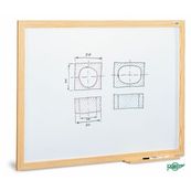 Pizarra estratificada blanca con marco de madera. 100x200cm