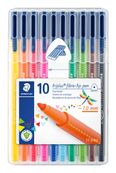 STAEDTLER triplus color - Rotulador de punta de fibra - colores surtidos - tinta al agua - 1 mm (paquete de 10)