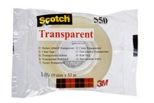 Scotch 550 - Cinta de oficina - 19 mm x 33 m - polipropileno - transparente