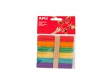 APLI kids - palito para manualidades - 1.8 x 15 cm - azul, amarillo, púrpura, rojo, verde, naranja (paquete de 40)