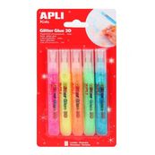 Glitter glue neon 3d blister 5ud.