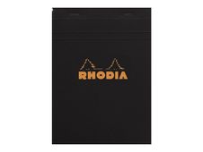 RHODIA - Bloc de notas - grapado - A5 - 80 hojas - cuadriculado - tapa negra