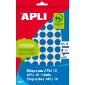 432 etiquetas autoadhesivas circulares azules 15mm