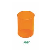 Cubilete plastico fluor transparente naranja