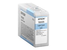Epson T8505 - 80 ml - cián claro - original - cartucho de tinta - para SureColor P800, P800 Designer Edition, SC-P800