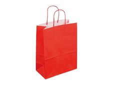 Logistipack - Bolsa de regalo - ampliable - 35 cm x 14 cm x 40 cm - rojo - paquete de 50