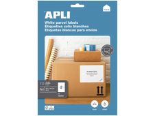 APLI - Adhesivo permanente - blanco - 210 x 148 mm 20 etiqueta(s) (10 hoja(s) x 2) fichero con eurotaladro - etiquetas