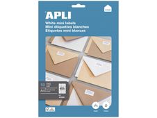 APLI Home - Adhesivo permanente - blanco - 38 x 21.2 mm 650 etiqueta(s) (10 hoja(s) x 65) fichero con eurotaladro - etiquetas