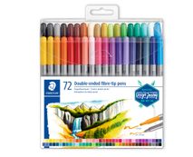 STAEDTLER Design Journey - Marcador de punta gemela - colores surtidos - 0.5-0.8 mm / 3 mm - estrecho / amplio (paquete de 72)