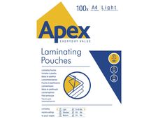 Fellowes - Paquete de 100 - ligera - A4 (210 x 297 mm) bolsas para laminación