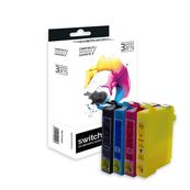 SWITCH - Paquete de 4 - 18.2 ml - negro, amarillo, cián, magenta - compatible - cartucho de tinta - para Epson Stylus D68, D88, DX3800, DX3850, DX4200, DX4250, DX4800, DX4850