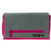 Portatodo triple plano con solapa color Fucsia