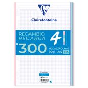 Recambio 5 colores A4 300Hojas 90gr 5x5 Colores pastel. Clairefontaine