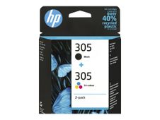HP 305 - Paquete de 2 - negro, color (cian, magenta, amarillo) - original - cartucho de tinta - para Deskjet 23XX, 27XX, 28XX, 41XX, 42XX; DeskJet Plus 41XX; ENVY 60XX, 64XX; ENVY Pro 64XX