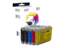 SWITCH - Paquete de 4 - negro, amarillo, cián, magenta - compatible - cartucho de tinta - para Brother DCP-135, 150, 153, 350, 560, 770, MFC-235, 260, 3360, 465, 5860, 680, 845, 885