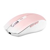 T'nB - Ratón - doble conexión, recargable - 6 botones - inalámbrico - Bluetooth, 2.4 GHz - receptor inalámbrico USB - rosa