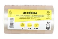 Les Prix Mini - 6 Cintas adhesivas transparentes - 15 mm x 33 m