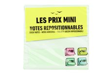 Les Prix Mini - Bloc de notas reposicionables Cube - 400 hojas - 76 x 76 mm - colores pastel surtidos