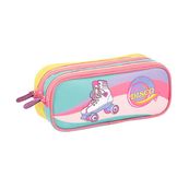 PORTATODO VIQUEL ROLLER DISCO 2 COMPARTIMENTOS ROSA AMARILLO TRANSPARENTE