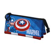 ESTUCHE TRIPLE CAPITAN AMÉRICA GEARS AZUL 