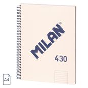 MILAN NOTEBOOK 1 COLOR  PAPEL PAUTADO 80 HOJAS A4 SERIE 1918 BEIGE