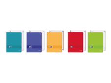 Oxford Live & Go European Book - Cuaderno - encuadernado espiral - A4 Plus - 80 hojas / 160 páginas - cuadriculado - agua, albaricoque, azul marino, rojo, verde - plástico (paquete de 5)