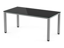 Rocada Executive - Mesa - rectangular - negro - gris, RAL 9006 base