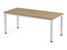 Rocada Executive - Mesa - rectangular - roble - blanco, RAL 9003 base
