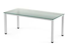 Rocada Executive - Mesa - rectangular - translúcido - blanco base