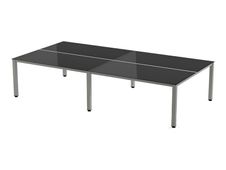 Rocada Executive - Mesa - rectangular - negro - gris, RAL 9006 base