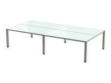 Rocada Executive - Mesa - rectangular - blanco - gris, RAL 9006 base