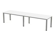 Rocada Executive - Mesa - rectangular - blanco - gris, RAL 9006 base