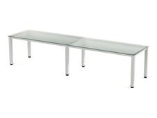 Rocada Executive - Mesa - rectangular - translúcido - blanco base