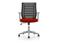 rocada Ergoline - Silla - tarea - reposabrazos - forma de T - inclinación - giratorio - polímero - gris, rojo