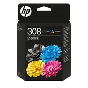 HP 308 - Paquete de 2 - negro, amarillo, cián, magenta - original - caja - cartucho de tinta - para P/N: 714L9B#686