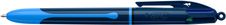 BIC 4 Couleurs Smooth Pro - Stylo-Bille rechargeable & rétractable, pointe moyenne (1,0 mm)  corps bicolore: bleu foncé et bleu clair - encre ultra douce -(*rechargeable en noir & bleu)